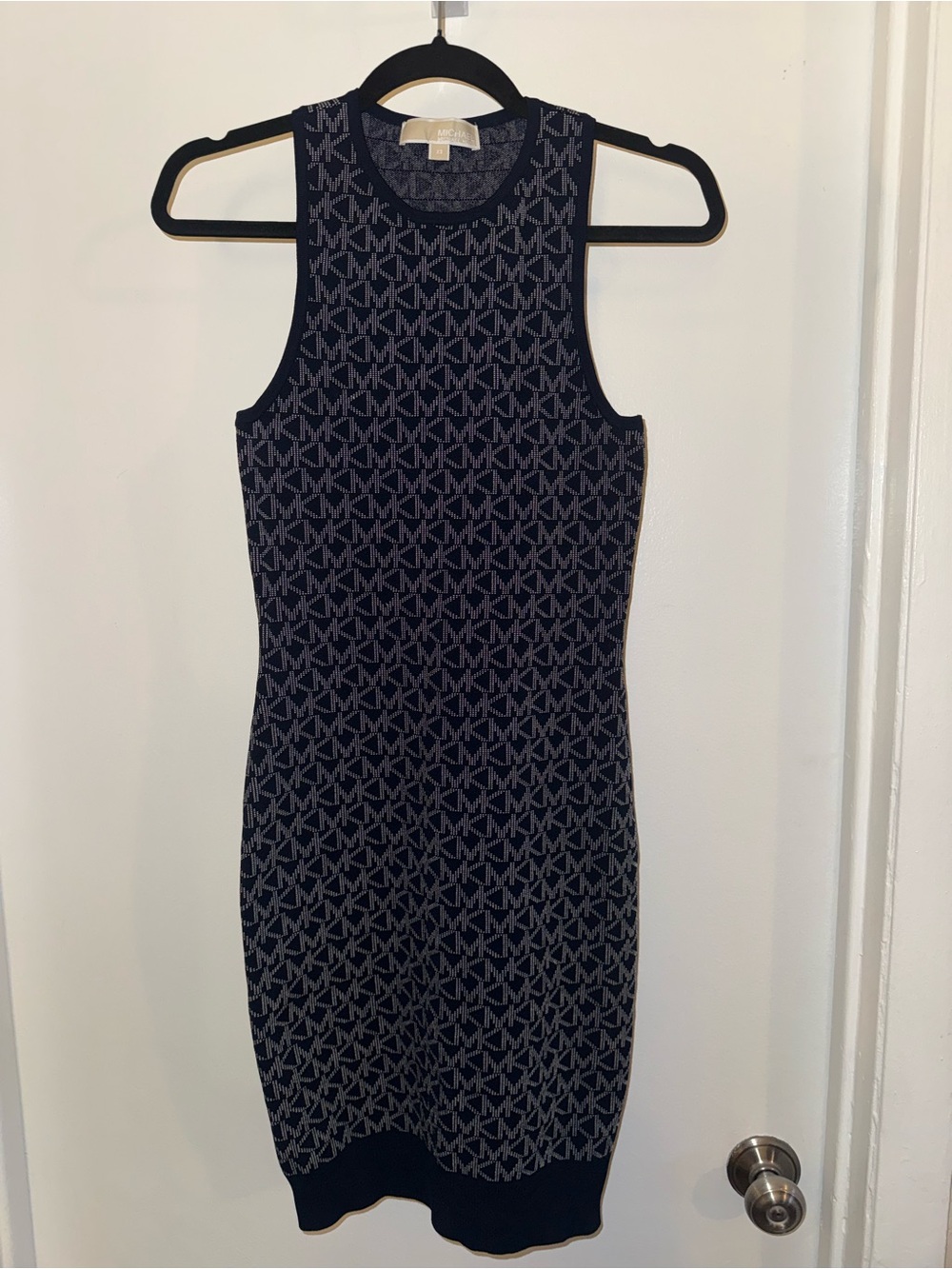 MICHAEL Michael Kors MK Logo Knit Racerback Bodycon Dress XS
